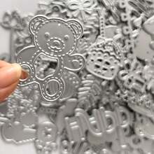 10/30/50/100个混合随机蕾丝金色模板模具切割模具装饰切割板模具切割剪贴簿纸工艺DIY卡片 - 銀色 - 查看 10