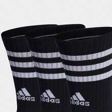 Adidas Bộ ba đôi tất ba sọc cổ điển dành cho nam và nữ, tất dài đến giữa bắp chân thường ngày C SPW CRW kiểu mới - Đen và trắng - Xem 2