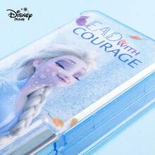 Disney Frozen Elsa Liquid Glitter Stationery Box, Multifunctional Student Pencil Case With Sharpener, Automatic Pencil, Double Layer Pen Bag - DM28118F - View 12