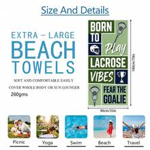 1条大号格子曲棍球元素沙滩巾，超强吸水超细纤维沙滩毯，适合旅行、游泳池、潜水、冲浪、瑜伽、露营，多种尺寸可选，沙滩用品浴室装饰 - 彩色 - 查看 14