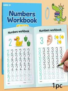 48页儿童练字练习册，描摹数字0-100，学前儿童控笔及书法练习册，家庭及学校学习笔记本，早期数学教育