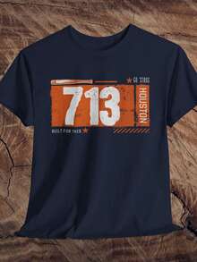 Houston Baseball Fan Shirt, 713 H-Town Tee, Go Stros Shirt, 713 Shirt, Built For This Tee, 713 Night, Houston Sport Shirt, Game Day T-Shirt - 黑色 - 查看 1