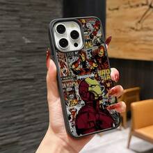 Marvel Patterned Phone Case, Iron Man, , Hulk, Thor, Hawkeye, Black Widow, Thanos, Avengers. Compatible With IPhone 17 ProMax, 17Pro, 17Air, 16, 15, 14, 13, And 12 Pro Models, With Shockproof Protection. A Unique Gift For Marvel Fans, Friends, Birthdays, Holidays, And Special Occasions. Great Gift Option For Anyone Who Loves Superheroes. - 藍色 - 查看 6