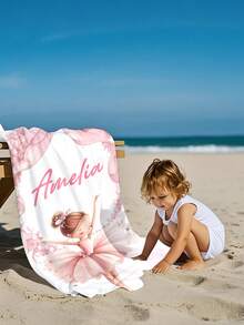 1pc Personalized Kids Beach Towel Quick Dry Customized Microfiber Towel - Multicolor - View 4