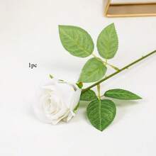 1/5/10pcs Artificial White Rose, Fake Rose, Suitable For DIY Wedding Bouquet, Tabletop Decor, Bridal Shower, Valentine's Day Decoration, Baby Shower, Home Decor, Living Room Decor - White - View 8