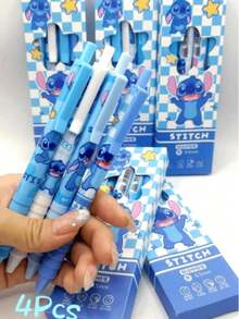 4pcs/8pcs/16pcs Stitch Gel Pens With 0.5mm Black Ink, Signature Pens For Students And Office Use - Multicolor - View 3
