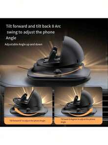 360 Degree Rotating Car Dashboard Phone Holder - Hands-Free Driving! Compatible With IPhone, Android Phone, Gift For Birthday, Family, Friends Gifts Birthday Driving Car Accessories Car Phone Holder Strong Load-Bearing - Black - View 2