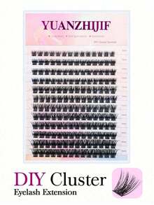 Natural Soft Handmade Segmented DIY Eyelash Extension Cluster Individual Lashes, Seamless Comfortable Eyelashes - Black - View 1
