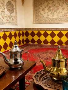 1.4升中东镀金不锈钢茶壶，中东红茶壶 - 彩色 - 查看 3