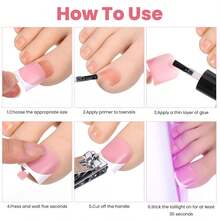 60 Pcs White French Tip Press On Nails, Medium Square Fake Nails, Toe Nail Press On, Glossy Glue On Acrylic Full Cover False Nail For Women Manicure - Follow Your Heart - Xem 4