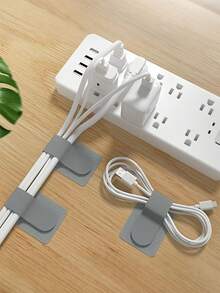 Self-Adhesive Hook And Loop Cable Ties, Data Cable Organizer, Self-Adhesive Cable Clips, Wall-Mounted Cable Organizer, Desktop Computer Cable Fastener, Multi-Purpose Adjustable Nylon Office Desk Strap, Cable Fixing Clips, Reusable Tie Wraps, Cables, Office Supplies, Desktop Accessories, Cable Management - Multicolor - View 2