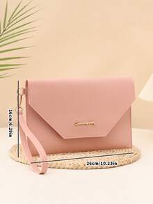 1pc Envelope Bag, Homework Storage Bag, Office & Study Supplies, Tutoring Handbag, Pink PU Leather Document Folder, File Bag, Homework Storage Bag, Pink Handbag