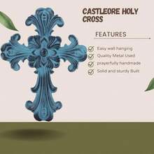 Castleore Easy Wall Hanging Home Decor Religious Christian Crosses For Wall Best For Home Office And As Gift Size L 10.2 W 7.6 Blue Antique - 如圖 - 查看 2