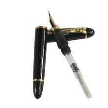 Gullor Jinhao 450 Normal Nib Fountain Pen Black With 5 Color Ink Cartridges - 普通黑色 - 查看 5