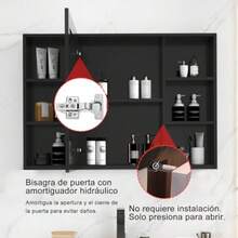 CYPNGenérico Espejo para Baño con Gabinete y Luz LED Botiquín de Pared con 3 Colores de Iluminación Regulable Armario de Almacenamiento para Baño Moderno 40x60cm NegroFashion - blanco - Ver 7