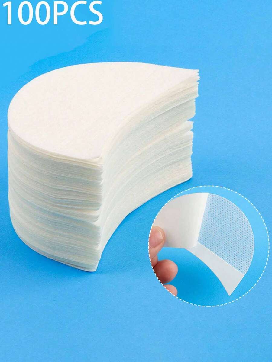 100pcs/Pack White Eyeshadow Stickers, Eyelash Extension Lash Lift Pads, Smoke Eye Makeup Stickers, Eyeliner Stencils, Fake Lash Remover Pads, Eyeshadow Applicator Beauty Tools