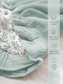 1pc Soft Cotton Floral Baby Blanket, Sweet Ruffle Edge Infant Cotton Blanket - Multicolor - View 5