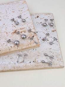 7/4/3对极简迷你球形不锈钢耳钉套装，男女皆宜，可叠戴；14K镀金大圆球设计耳钉，男女通用，蝴蝶扣耳堵，适合耳骨、耳廓、耳垂等穿孔，适合女孩度假、节日、派对及日常佩戴。 - Standard - 查看 5