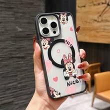 Disney Patterned Phone Case. Mickey Mouse, Stitch, Donald Duck, Minnie Mouse, Goofy, Pluto, And Daisy Duck Pattern. Magnetic Phone Case.  Compatible With IPhone 17, 16, 15, 14, 13, 12 Pro Models And Galaxy, Offering Shockproof Protection. A Special Gift For Family, Friends, Birthdays, Holidays, And Special Occasions. A Stylish And Fun Accessory To Brighten Up Your Device With What And What Flair. - Xám - Xem 6
