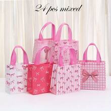 Tote Bags With Handles, Designed For Party Favors, Featuring Six Different Styles, For Birthdays And Weddings, In Pink - Multicolor - View 6