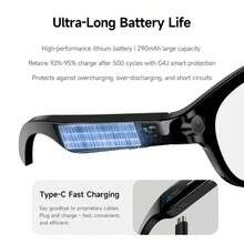 SENBONO New AI Photography Smart Glasses For Men, 2MP Camera, AI Voice, AI Photo Recognition, AI Translation, HD Photo/Video, Voice Assistant, Wireless Calling, Music Control; AI Photography Smart Glasses For Women, Compatible With Android, Ideal Gift For Birthday, Valentine's Day, Father's Day, Mother's Day - Black - View 4