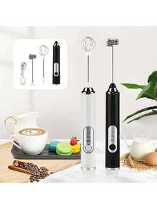 2 em 1 | Batedor Misturador Mixer Elétrico para Bebidas Leite Café Clara de Ovo - Multicolorido - Visão 8
