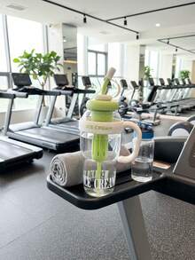 1个大容量塑料吸管杯，可爱设计保温运动水瓶 - 彩色 - 查看 2