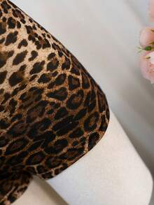 1 pieza Mono con estampado de leopardo, salvaje y apasionado, adecuado para actividades íntimas en el dormitorio - Marrón - Ver 9