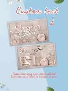 200/500/1000张定制香槟金名片模板，奢华名片，化妆师名片，个性化信息卡，美容品牌推广，优雅设计，适用于水疗中心和沙龙业主 - 彩色 - 查看 8