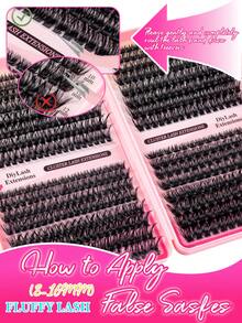 560/544pcs D-Curl Fluffy False Eyelashes Set, Includes Beginner Eyelash Tutorial, Thick & Voluminous Segmented False Lashes, With Glue, Sealant, Tweezers, Makeup Remover, Lightweight & Reusable, Large Quantity Single Lash Set, Soft & Natural Mixed Lashes, Create 3D Dimensional Eye Makeup, Suitable For DIY At Home, Travel, Daily Commute, Evening Party, Wedding Bride Makeup, Etc. - màu đen - Xem 6