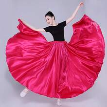 Long Fashionable Dance Dress, Made Of Polyester Fiber, Women's Satin Ballet Skirt, Suitable For Belly Dance, Dance, Flamenco Dance And Rock Dance - Multicolor - View 20