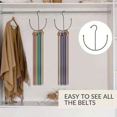 1 قطعة خطاف تخزين متعدد الوظائف بشكل مرساة، منظم للقبعات والأحزمة والأوشحة، حقيبة تخزين موضة للخزانة، يمكن تخزين الربطات والأوشحة والسترات والقبعات | حلقات متعددة للوصول السهل