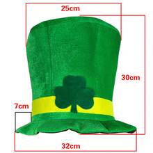 St. Patrick's Day Beard Hat Clover Glasses Bow Tie Set, Clover Beaded Bracelet - Multicolor - View 4