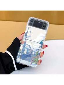 Anime Scenery Case For Samsung Galaxy Z Flip 5 7 ZFlip 6 Transaprent Clear Landscape Cover For Samsung ZFlip 4 Z Flip 3 Fundas - 樣式 4 - 查看 6