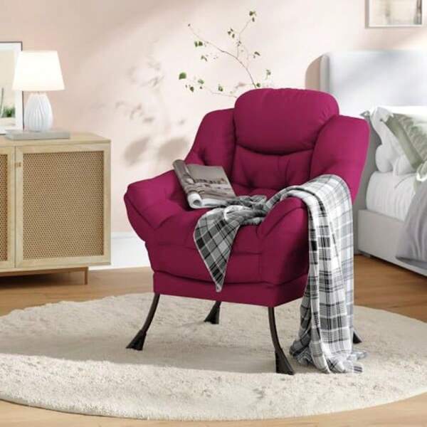 Garvee Lazy Chair For Living Room - Modern Large Accent Lounge Armchair With Side Pocket Comfy Leisure Sofa Reading Chair For Bedroom Dorm Rooms And Office