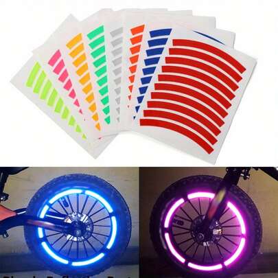 10pcs Reflective Tire Stickers - Safety Warning Tire Balance Stickers Suitable For Cars, Motorcycles And Bicycles, Waterproof And Wear-Resistant, High Visibility Upgrade For Night