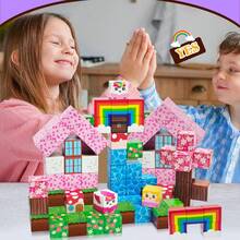 Magnetic Building Blocks Game, Unicorn Rainbow Garden STEM Toy, Cool Children's Toy, Boys/Girls Toy, Christmas Gift, Halloween Party Favor, Back To School Gift - Multicolor - View 3