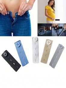 5件/10件装弹性腰围延长器，可调节裤长，适用于孕妇和超重男士 - 彩色 - 查看 1