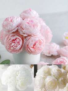 2/6/12/18/24/30pcs Artificial Peony Flowers With Stems, Suitable For Wedding Party Decoration, Cake Decoration, Home Living Room Dining Table Decor, Artificial Plants, Autumn Decoration, Room Decoration, Desk Decoration, Garden Decoration, Room Decor Accessories, Gifts. Due To Packaging Compression, The Product May Be Slightly Deformed Upon Arrival. Please Do Not Purchase If You Mind.