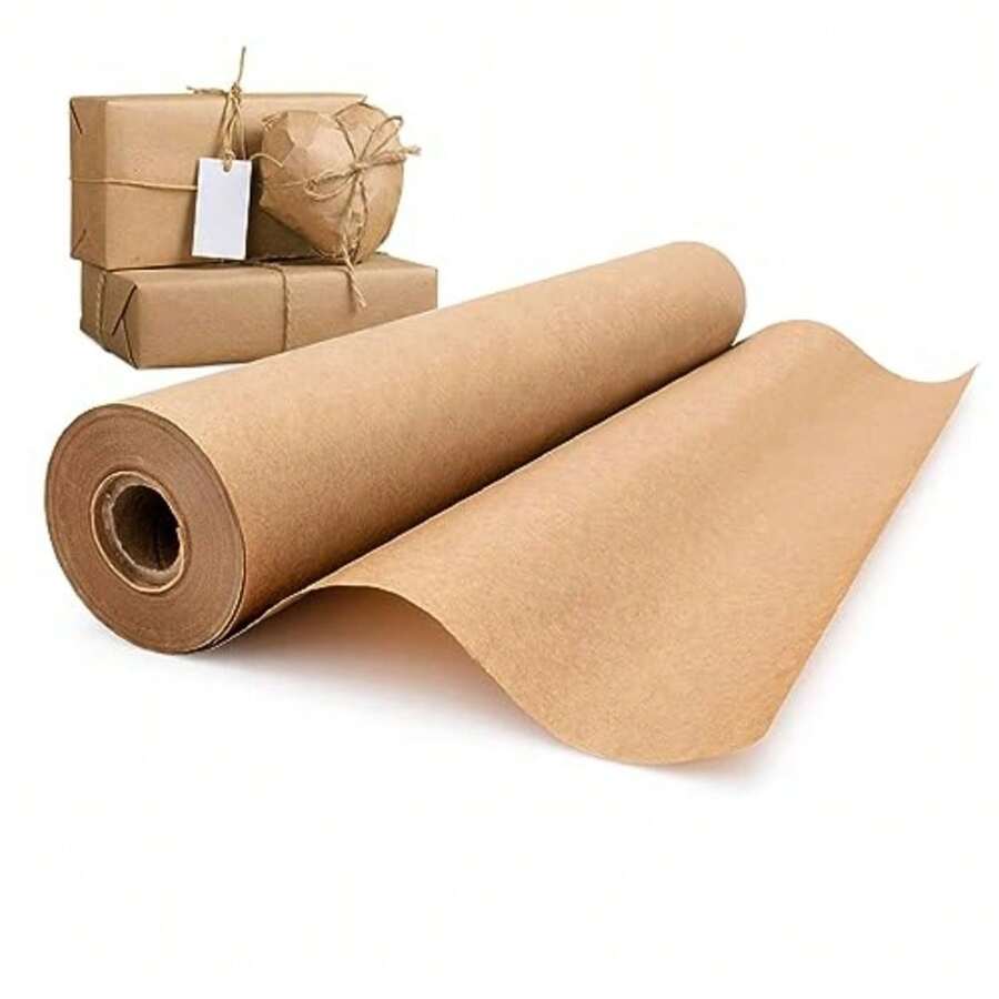 CYPNPapel Kraft 12 pulgadas x 100 pies Rollo de Papel Kraft Rollo de Papel Café para Envoltura de Regalos Postal Arte de Pared Manualidades Tableros de AnunciosFashion - 219765299 - Ver 1