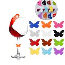 24个装酒杯挂饰，饮品识别标签，硅胶材质，适用于高脚杯，多色饮品标签，可用于杯子、啤酒瓶、马克杯、罐子、鸡尾酒杯，适用于酒吧、婚礼、生日派对、情人节等各种场合。 - 彩色 - 查看 29