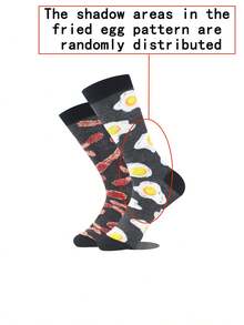 1 Pair/2 Pairs/4 Pairs Funny Cartoon Penguin Print Mid-Calf Socks, Unique Fashion Unisex Casual Mid-Calf Socks, Men Crew Socks - Multicolor - View 7