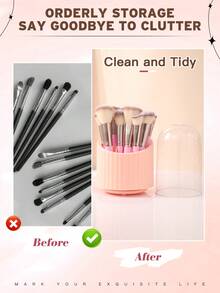 31 piezas Juego de herramientas de maquillaje que incluye: 30 piezas Juego de brochas de maquillaje + 1 cubeta de almacenamiento - Rosa - Ver 4