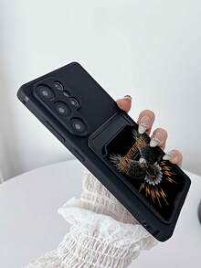 1个黑色TPU极简纯色二合一卡包，彩色涂鸦老鹰图案软硅胶防震全包手机壳，兼容安卓/OPPO/17/16/15/14/13/12/11/7/8/XR/XS/Plus/Pro/Pro Max/Mini/Air/Galaxy A51 4G/A52/A52s 5G/S23 Ultra，适合作为礼物送给朋友、家人、女朋友、男朋友，是节日送礼的完美之选。 - 彩色 - 查看 2