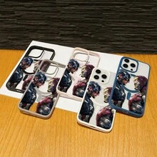 Marvel Patterned Phone Case, Iron Man, , Hulk, Thor, Hawkeye, Black Widow, Thanos, Avengers. Compatible With IPhone 17 ProMax, 17Pro, 17Air, 16, 15, 14, 13, And 12 Pro Models, With Shockproof Protection. A Unique Gift For Marvel Fans, Friends, Birthdays, Holidays, And Special Occasions. Great Gift Option For Anyone Who Loves Superheroes. - 藍色 - 查看 4
