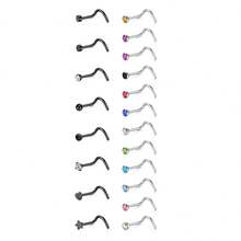 鼻钉：8 件装 20G 金/银 316L 医用级不锈钢鼻钉，低过敏性螺旋式鼻钉，男女通用，镶嵌透明立方氧化锆