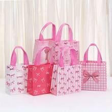 Tote Bags With Handles, Designed For Party Favors, Featuring Six Different Styles, For Birthdays And Weddings, In Pink - Multicolor - View 4