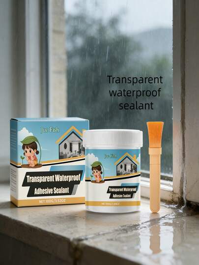 JUE FISH Sellador transparente impermeable, a prueba de fugas, flexible, duradero, fácil de aplicar, adecuado para renovación de grietas en el hogar, puertas/ventanas, cocina, baño, balcón
