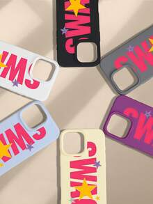 Y2K Aesthetic Pink "SWAG" Letter Printed TPU Phone Case, Candy Colored Skin Friendly Protective Case, Suitable For IPhone 17 16 15 14 13 12 11, Fashionable Daily Necessities And Gifts For Girls, Suitable For Minimalist Aesthetics Enthusiasts Of Generation Z And Fashion Enthusiasts - 黃色 - 查看 6