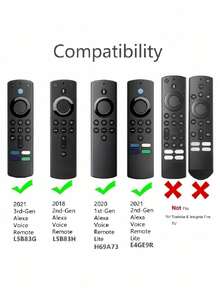 Capa protetora que brilha no escuro com cordão para controle remoto Alexa Voice L5B83H L5B83G P4C6EN H69A73 E4GE9R (Não compatível com controles remotos Insignia / Pioneer / Hisense Fire TV) - Multicolorido - Ver 3